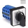 Szliyands Universal Rotary Changeover Switch LW26-20 550V 20A 3 Position 16 Terminal Universal Rotary cam selector Latch Switch