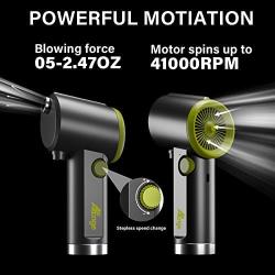 Compressed Air Duster, 41000 RPM Electric Air Duster, Handheld Cordless Air Duster, Stepless Speed Motor, 6000mAh Rechargeable Air Blower, Type-C Fast Charge, for Computer, Keyboard, Pet House…