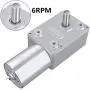 DC 12V Gear Reduction Motor Reversible High Torque Turbo Worm Gear Box Reduction Electric Motor(6RPM)