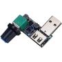 Davitu Motor Controller - USB Fan Speed Controller Board 5V to 12V Control Switch Fan Stepless Module Adjustable Potentiometer Male Female Adapter