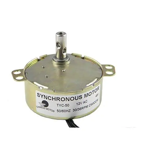 CHANCS Synchronous Motor TYC-50 12V AC 30-36RPM CW/CCW 4W Small Electric Motor Turntable Gear Box for Microwave Oven…