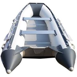 Newport Vessels 11ft 9in Baja Inflatable Dinghy Boat Transom Sport Tender - 6 Person - 20 Horsepower USCG Rated, White/Gray, (20M1000020)