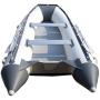 Newport Vessels 11ft 9in Baja Inflatable Dinghy Boat Transom Sport Tender - 6 Person - 20 Horsepower USCG Rated, White/Gray, (20M1000020)