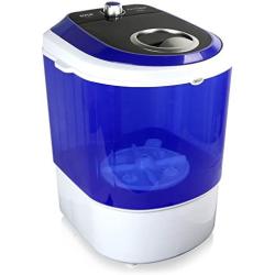 Pyle Upgraded Version Portable Washer - Top Loader Portable Laundry, Mini Washing Machine, Quiet Washer, Rotary Controller, 110V - For Compact Laundry, 4.5 Lbs. Capacity, Translucent Tubs