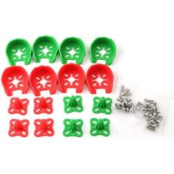 E-outstanding 8 Pcs 2204/2205/2206 FPV Motor Guard Mount Protective Motor Caps for XR215 DL220 QAV250 ZMR250 Racing Drone Quadcopter, 4 Green 4 Red