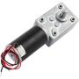 sourcing map Worm Geared Motor DC 12V 10RPM 8mmx15mm Dual D-Shape Shaft Electric Power Turbo Silver Tone