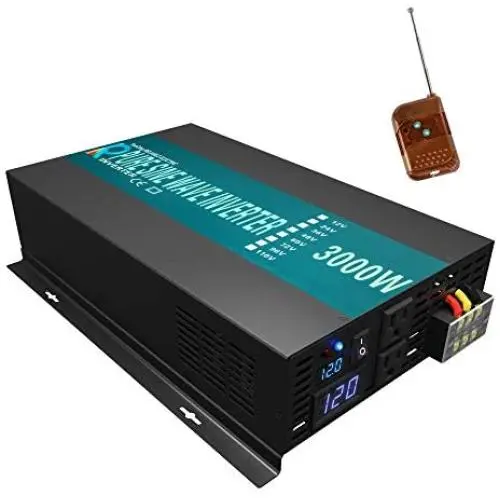 Convertisseur Électronique à Onde Pures 3000W, 12V à 120V 60Hz, Générateur DC-AC avec Écran LCD et Télécommande. Convertisseur Électronique à Onde Pures 3000W, 12V à 120V 60Hz, Générateur DC-AC avec Écran LCD et Télécommande.