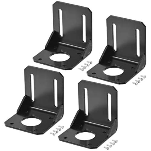 MECCANIXITY Motor Bracket Motor Mounting Holder 53x50x51mm Black for 42mm NEMA 17 Stepper Motor with Screws 4 Set