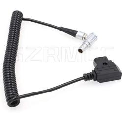 SZRMCC D-tap 2 Pin Male to 0B 6 Pin Coiled Power Cable for DJI Wireless Follow Focus Motor Unit