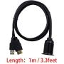 Duttek USB2.0 & HDMI Panel Flush Mount Cable, USB 2.0 & HDMI Male to Female Extension Mount, Dash Mount, Flush Mount, Panel Mount Cable, for Car, Boat, Motorcycle 1M/3.3 FT