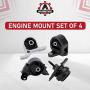 Engine and Transmission Mount Set of 4 - Fits Honda Civic 2001-2005 1.7L with Automatic Trans - Replaces 50840-S5A-A81, 50840-S5A-990,50810-S5A-013, 50810-S5A-992, A6595, A6588, A6591, A4511
