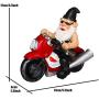 Funny Garden Gnome Decoration Riding Motorcycle Statues Naughty Figurines Outdoor Indoor Lawn Yard Patio Sculptures Resin