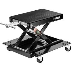 VIVOHOME 1100 Lbs Steel Wide Deck Motorcycle Lift ATV Scissor Lift Jack with Steel Motorcycle ATV Wide Deck Scissor Lift Jack Crank Hoist Stand