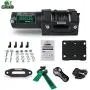 Winch Électrique 12V 3500lbs Capacité de Charge, Fil de Câble Synthétique, Étanche IP 67 avec Télécommande Filée et Sans Fil, Guidage Homologué, Bretelle et Croc pour ATV/UTV/Bateau (Noir) Winch Électrique 12V 3500lbs Capacité de Charge, Fil de Câble Synthétique, Étanche IP 67 avec Télécommande Filée et Sans Fil, Guidage Homologué, Bretelle et Croc pour ATV/UTV/Bateau (Noir)