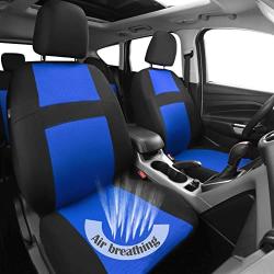 CAR PASS Rainbow Universal Fit 3D Air Mesh Car Seat Cover with 5mm Composite Sponge Inside,Airbag Compatible (Black Blue)