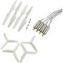 Upgraded Propellers Three Blades Two Blades Main Blade Propeller Motors with Metal Gears for Hubsan H502E H502S Drone Replacement CCW CW RC Quadcopter Spare Parts Set (White)