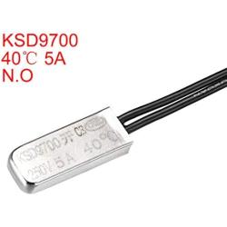 uxcell KSD9700 Thermostat, 40C Normally Open Temperature Switch Thermal Switch, N.O 5A Metal Temperature Controller 2pcs