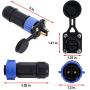 Trolling Motor Plug Receptacle Set 2-Wire Configuration by Wadoy, Waterproof Marine Boat Power Connector 12/24/36/48 Volt Marine Plug