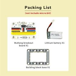 ELECFREAKS microbit Wukong Expansion Board Adapter for microbit Drive 8-Way Servo / 2-Way Motor / 8-Way Sensor, Breakout Board with 400mAh Li-ion Battery / 8 LED / 4 Rainbow LED