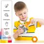 Busy Cube for Kids, Montessori Toys for 1 2 3 Year Old Kids, Activity Fidget Cube, Toddlers Travel Toys, Busy Board and Birthday Gift for Kids Ages 1-3, Wooden Travel Toys for Airplane Car