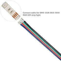 TUOFENG 4 Colors Lights Line 40 ft Spools RGB Extension Cable Line 4 pin 20 AWG Electrical Wire for Single LED Strip Light