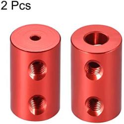 uxcell 2mm to 5mm Bore Rigid Coupling Set Screw L20XD12 Aluminum Alloy,Shaft Coupler Connector,Motor Accessories,Red,2pcs