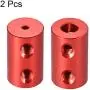uxcell 2mm to 5mm Bore Rigid Coupling Set Screw L20XD12 Aluminum Alloy,Shaft Coupler Connector,Motor Accessories,Red,2pcs
