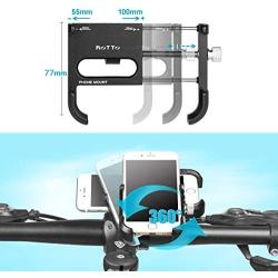 ROTTO Bike Phone Mount Bicycle Motorcycle Cell Phone Holder All Aluminum with 360°Rotation Adjustable
