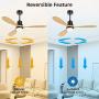 BECLOG Wood Ceiling Fans,52 Outdoor Ceiling Fan with Lights Remote Control 3 Wood Fan Blades Reversible DC Motor