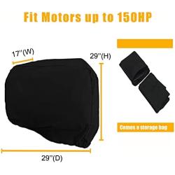 AKEfit Outboard Motor Cover, Waterproof & Sunproof Boat Motor Covers,Motor Hood Cover with Heavy Duty Oxford Fabric Extra PVC Coatin, Fits Motor Up to 150Hp