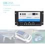 Temank Dual Battery Solar Charge Controller 20A 12V 24V Duo-Battery Solar Controller for RVs Caravans and Boats