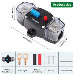 100 AMP Circuit Breaker,12V-48V DC Fuse Holder with Manual Reset，0-8 Gauge Trolling Motor Car Stereo Audio Inline Fuse Block Holders Inverter，  for Automotive RV Home Marine Boat Truck