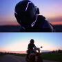 SUOTENG Helmet DIY Light Sticker, Waterproof Motorcycle Bike Helmet LED Cold Light Strip EL Sticker Flashing Warning Lights Night Riding Helmet Kit (Color : Orange)