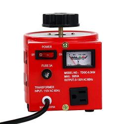 YaeCCC 3 Amp Variable Voltage Transformer, 120VAC Input, 0-120V/130VAC Output Automatic Voltage Converter(300W Max)
