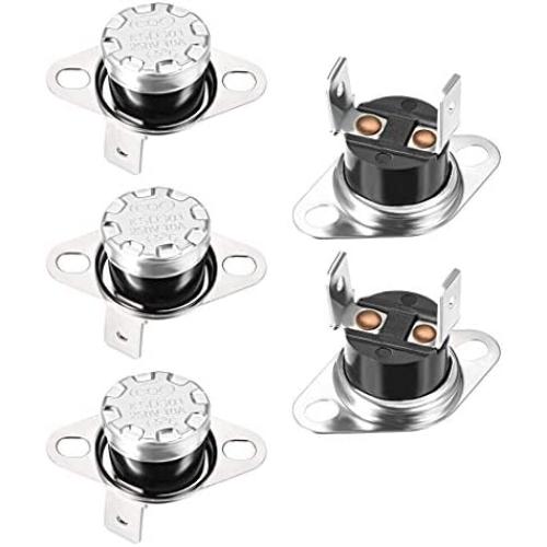 uxcell KSD301 Thermostat 65°C/149°F 10A Normally Open N.O Adjust Snap Disc Temperature Switch for Microwave Oven Coffee Maker 5pcs