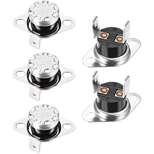 uxcell KSD301 Thermostat 65°C/149°F 10A Normally Open N.O Adjust Snap Disc Temperature Switch for Microwave Oven Coffee Maker 5pcs