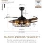 Farmhouse Industrial Ceiling Fans with Light, Siljoy 48