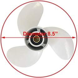 COPKINGO Boat Propeller 8 1/2x7 1/2 -N for Yamaha 6hp 8hp 9.9hp F6 F8 F9.9 /Outboard Propeller for Yamaha 2/4-stroke Engine 6G1-45943-00-EL 8.5x7.5
