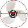 COPKINGO Boat Propeller 8 1/2x7 1/2 -N for Yamaha 6hp 8hp 9.9hp F6 F8 F9.9 /Outboard Propeller for Yamaha 2/4-stroke Engine 6G1-45943-00-EL 8.5x7.5