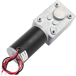 sourcing map Worm Geared Motor DC 12V 10RPM 8mmx14mm D-Shape Shaft Electric Power Turbo Silver Tone