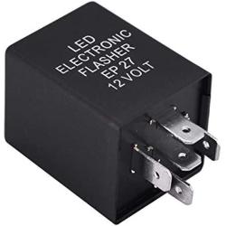 HUIQIAODS 12V 5-Pin EP27 FL27 Electronic LED Flasher Relay Fix LED Turn Signal Bulbs Hyper Flash Fix