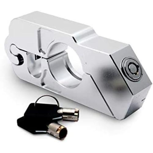 Motorcycle Locks Heavy Duty Anti Theft Adjustable Bike Handlebar Lock for Protection Universal ATV Alloy CNC Handle Throttle Grip Security Lock with 2 Keys,Motorcycle Lock