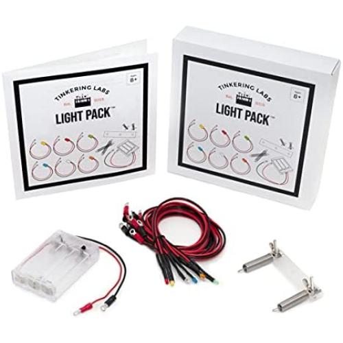 Tinkering Labs Light Pack | Includes 6 LEDs with Wires and Connection Platform | Electronics Educational Kit for Kids 8-12