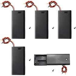 QTEATAK 5Pcs 2X 1.5V AA Battery Holder Case with On/Off Switch and Wire Leads