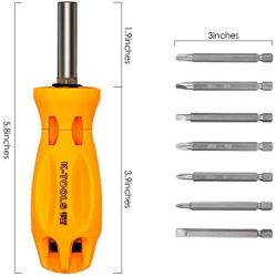KER 7 in 1 Multifunctional Screwdriver Household Screwdriver Replaceable Bit Screwdriver Magnetic Screwdriver Professional Repair Tool