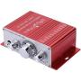 Stereo Audio Amplifier, Mini Digital HiFi Bass Audio Subwoofer Amp, Portable Music CD DVD MP3 FM Player Power Amplifier for Home Car, Motorcycles(Red)