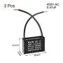 uxcell Ceiling Fan Capacitor CBB61 0.47uF 450V AC 2 Wires Metalized Polypropylene Film Capacitors 36.5x11x24.5mm for Water Pump Motor Generator, Pack of 3