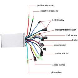 VGEBY 24V/36V/48V 250W/350W Electric Bicycle Brushless Motor Speed Controller with LED Display Panel