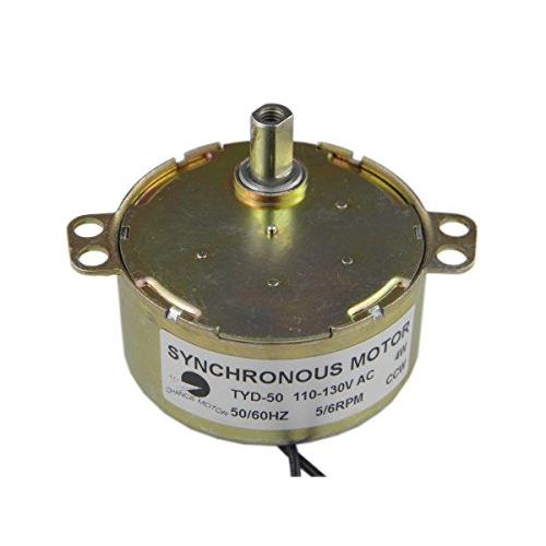 CHANCS TYD-50 Small Synchronous Gear Motor AC 110V 5-6RPM CCW Torque Flush Shaft 11mm for School Project