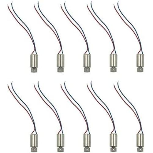 Hxchen DC1.5-3.7V 6mm x 10mm Vibration Motor Miniature Micro Vibration Coreless Motor 11000RPM Small Electric Motors with 2 Wires - (10Pcs)